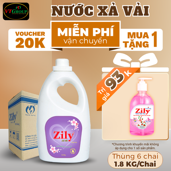 Nuoc xa vai Zily chai 1.8kg thung 6 chai