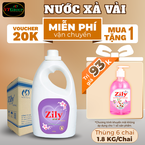 Nuoc xa vai Zily chai 1.8kg thung 6 chai