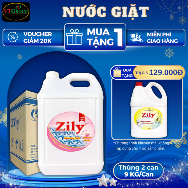 Nuoc giat Zily can 9Kg thùng 2 can