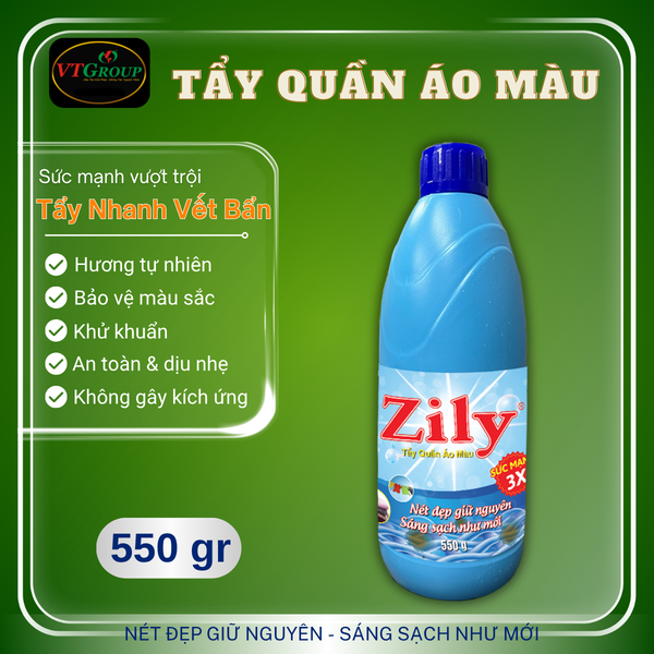 Nuoc tay quan ao mau Zily chai 550g