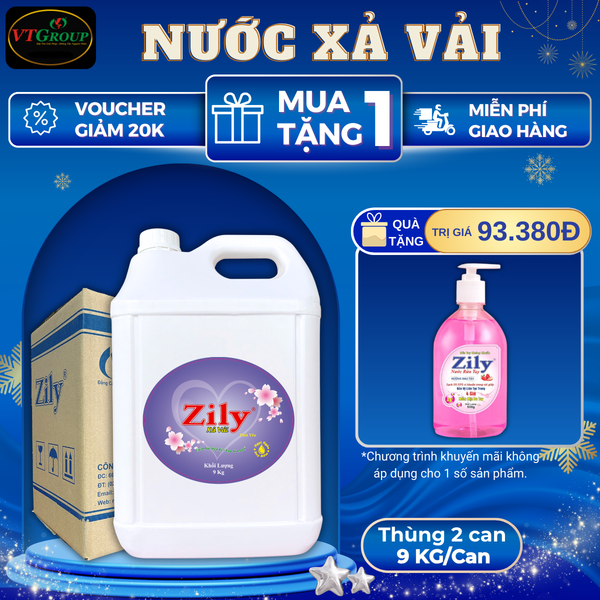 Nuoc xa vai Zily 9 Kg thung 2 can