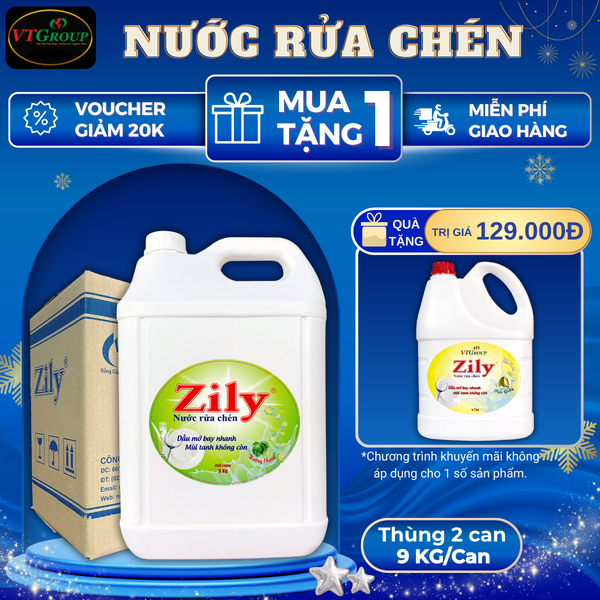 Nuoc rua chen can 9kg thung 2 can