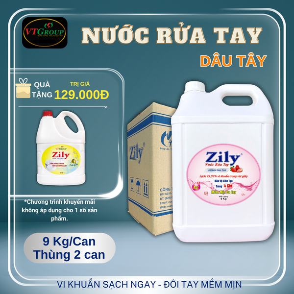 Nuoc rua tay can 9kg thung 2 can