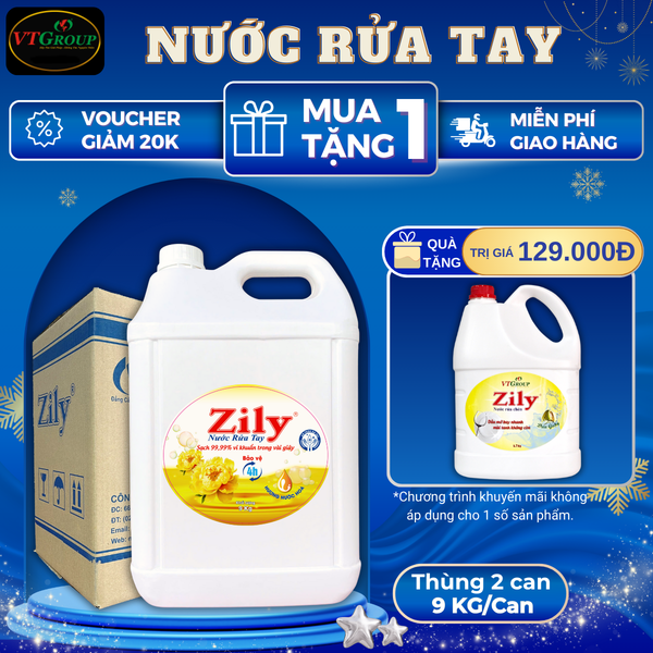 Nuoc rua tay can 9kg thung 2 can
