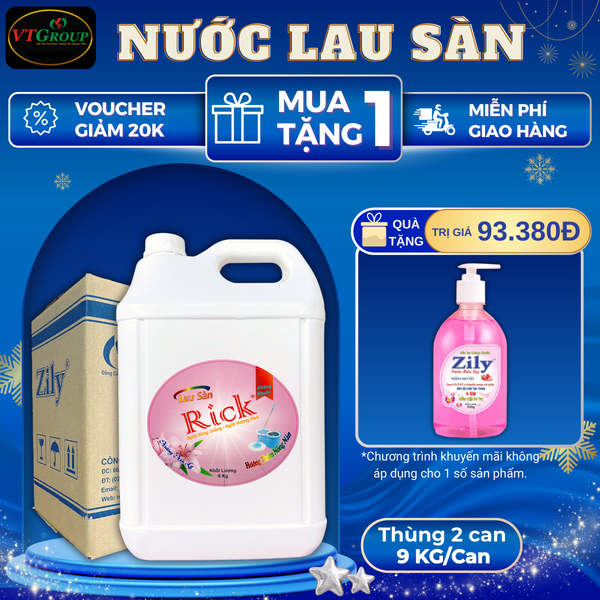 Nuoc lau san can 9kg thung 2 can