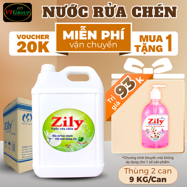 Nuoc rua chen can 9kg thung 2 can