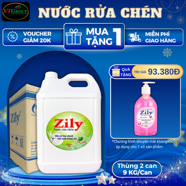 Nuoc rua chen can 9kg thung 2 can