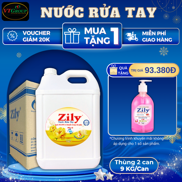 Nuoc rua tay can 9kg thung 2 can