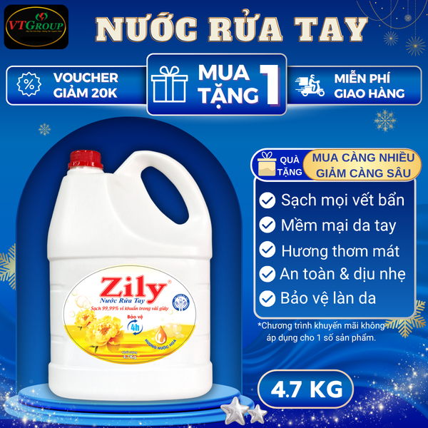 Nuoc rua tay Zily chai 4.7kg