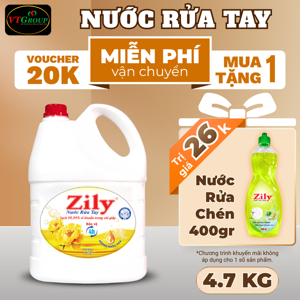 Nuoc rua tay Zily chai 4.7kg