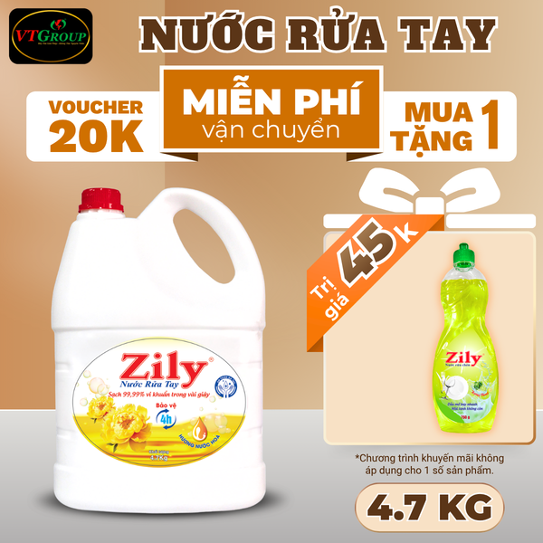 Nuoc rua tay Zily chai 4.7kg