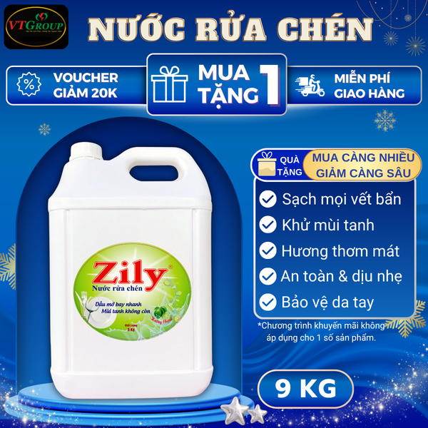 Nuoc rua chen Zily can 9 Kg