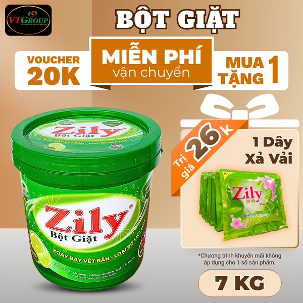 Bot giat Zily xo 7kg huong chanh