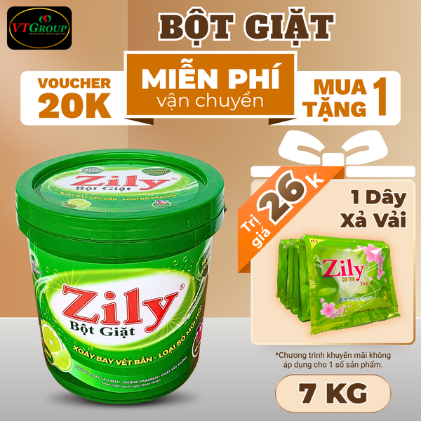 Bot giat Zily xo 7kg huong chanh