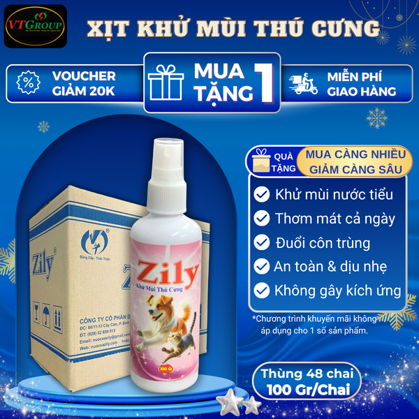 Xit khu mui thu cung Zily chai 100g thung 48 chai