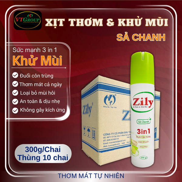 Xit thom khu mui Zily chai 300g thung 10 chai