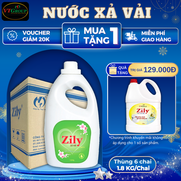 Nuoc xa vai Zily chai 1.8kg thung 6 chai