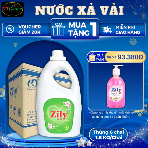Nuoc xa vai Zily chai 1.8kg thung 6 chai