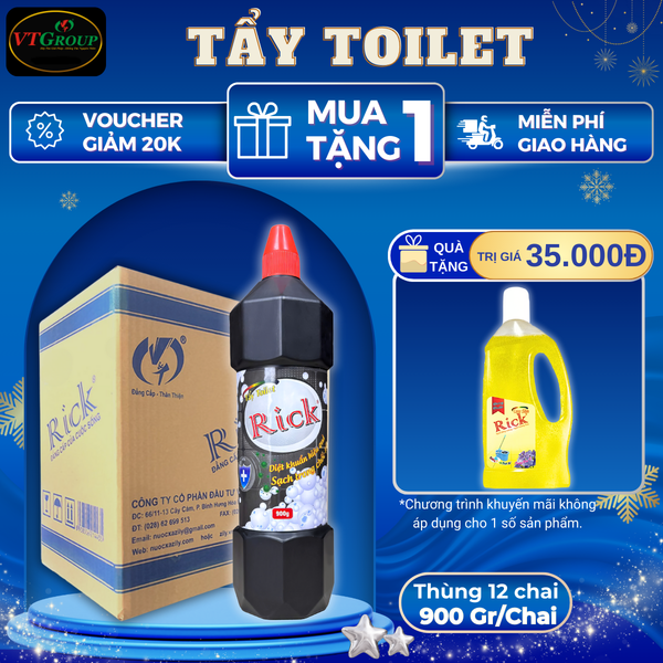Nuoc tay toilet Rick chai 900g thung 12 chai