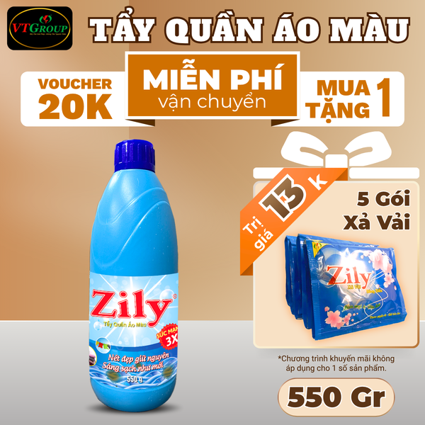 Nuoc tay quan ao mau Zily chai 550gr