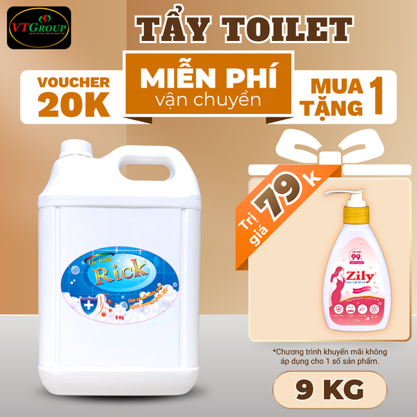 Nuoc tay toilet Rick can 9kg