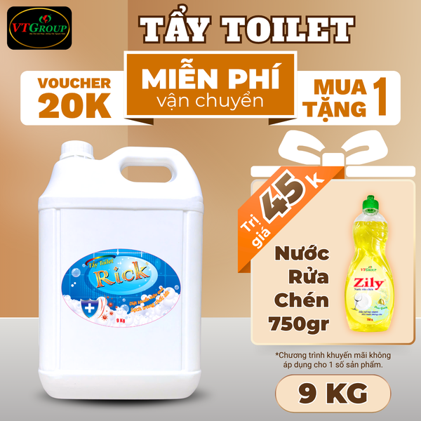 Nuoc tay toilet Rick can 9kg