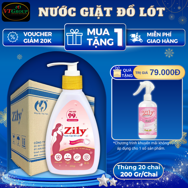 Nuoc giat do lot Zily 200gr thung 20 chai huong nuoc hoa