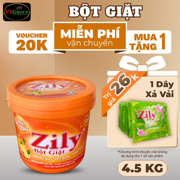 Bot giat Zily xo 4.5kg huong chanh