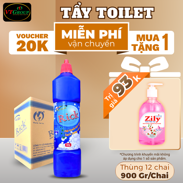 Nuoc tay toilet Rick chai 900gr thung 12 chai
