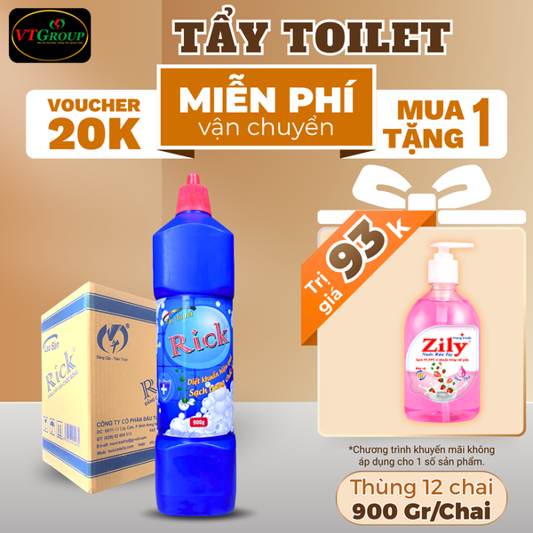 Nuoc tay toilet Rick chai 900gr thung 12 chai