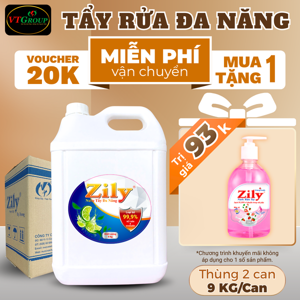 Nuoc tay da nang Zily can 9kg thung 2 can