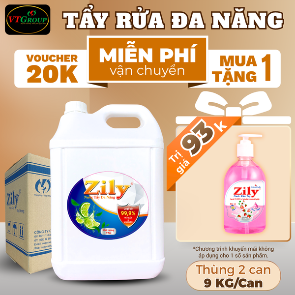 Nuoc tay da nang Zily can 9kg thung 2 can