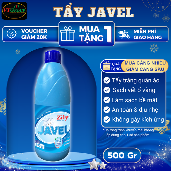Tay trang javel Zily chai 500g