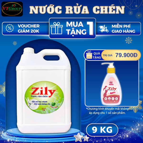 Nuoc rua chen Zily can 9 Kg