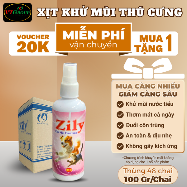 Xit khu mui thu cung Zily chai 100gr thung 48 chai