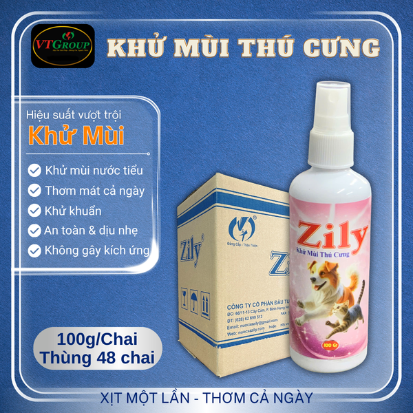 Xit khu mui thu cung Zily chai 100g thung 48 chai