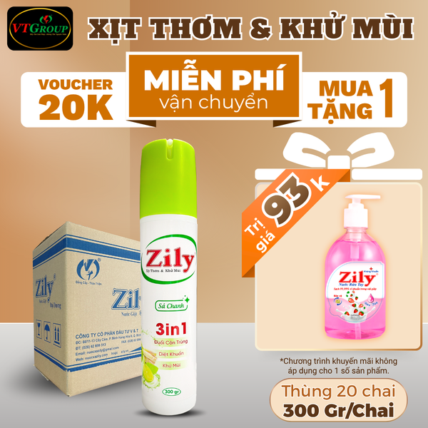 Xit thom va khu mui Zily chai 300gr thung 20 chai