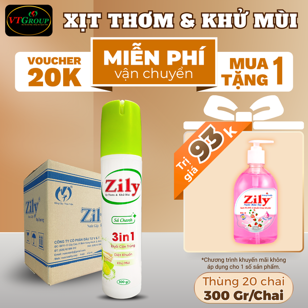 Xit thom va khu mui Zily chai 300gr thung 20 chai