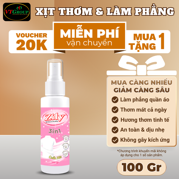 Xit thom va lam phang quan ao Zily chai 100gr