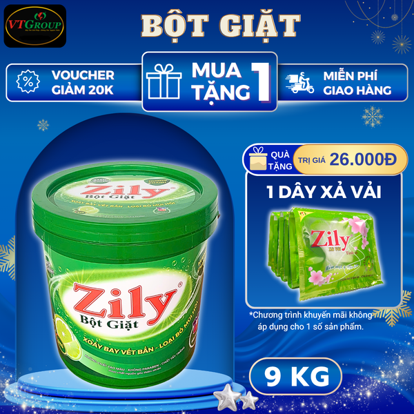 Bot giat Zily huong chanh xo 9Kg