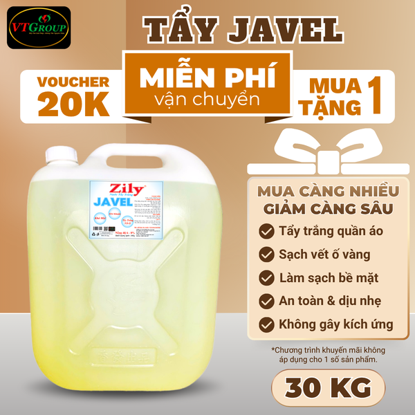 Nuoc tay trang javel Zily cong nghiep can 30kg