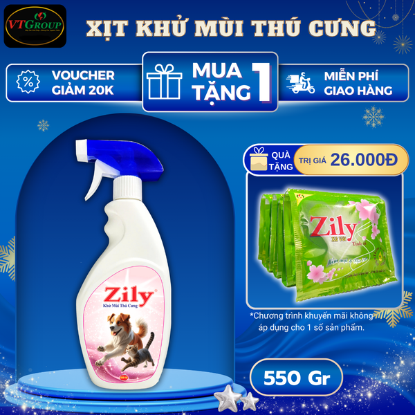 Xit khu mui thu cung Zily chai 550g
