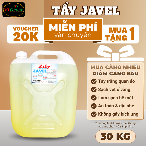 Nuoc tay trang javel Zily cong nghiep can 30kg