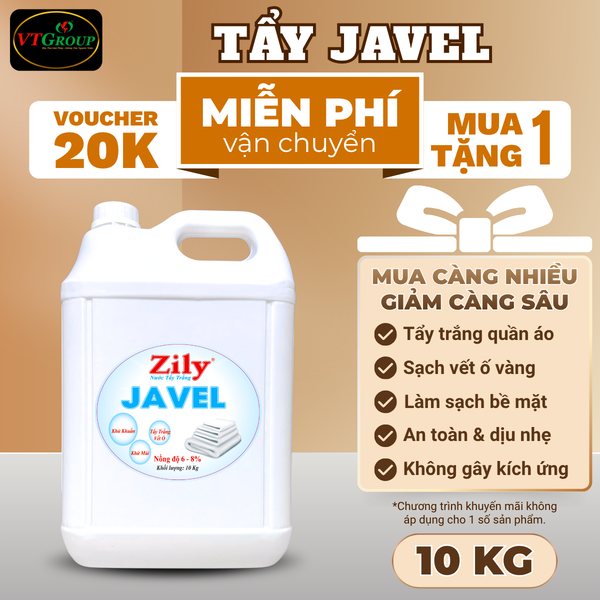 Nuoc tay trang javel Zily can 10kg