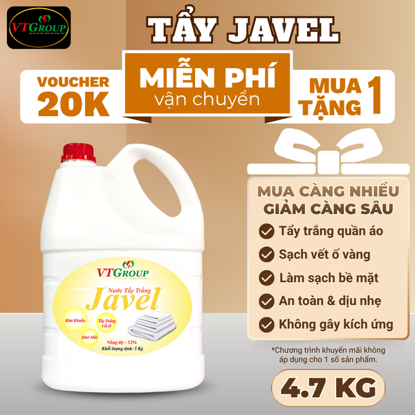 Nuoc tay trang javel Zily chai 4.7kg