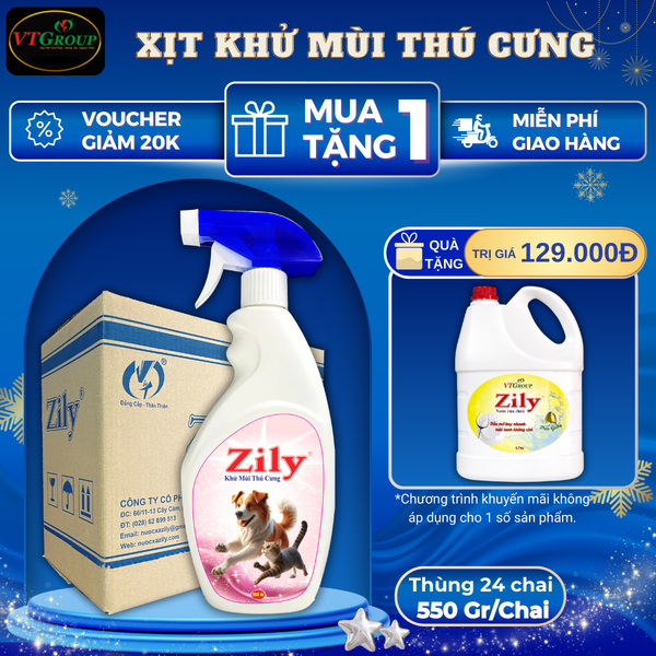 Xit khu mui thu cung Zily chai 550 thung 24 chai