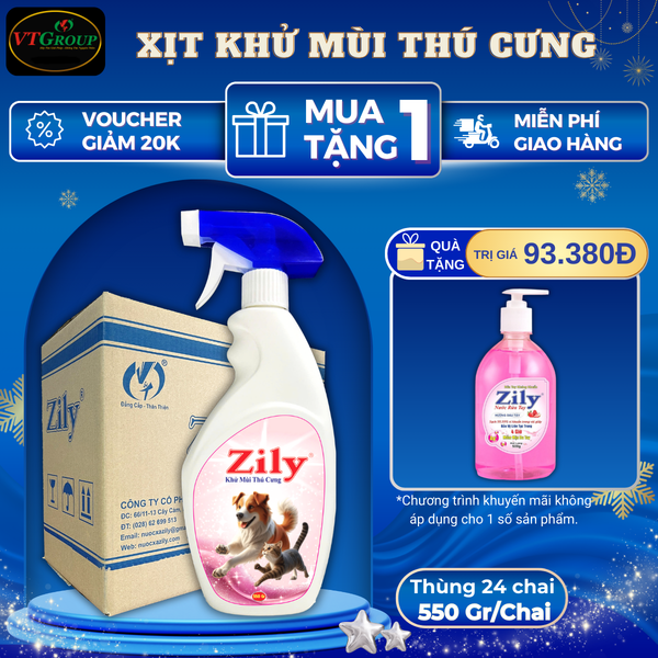 Xit khu mui thu cung Zily chai 550 thung 24 chai