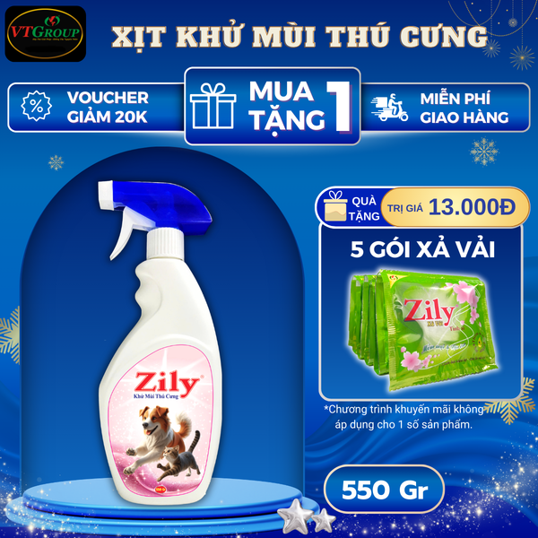 Xit khu mui thu cung Zily chai 550g