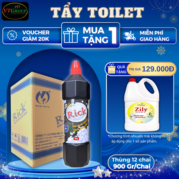 Nuoc tay toilet Rick chai 900g thung 12 chai