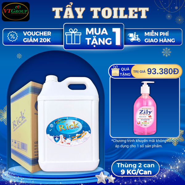Nuoc tay toilet Rick can 9kg thung 2 can